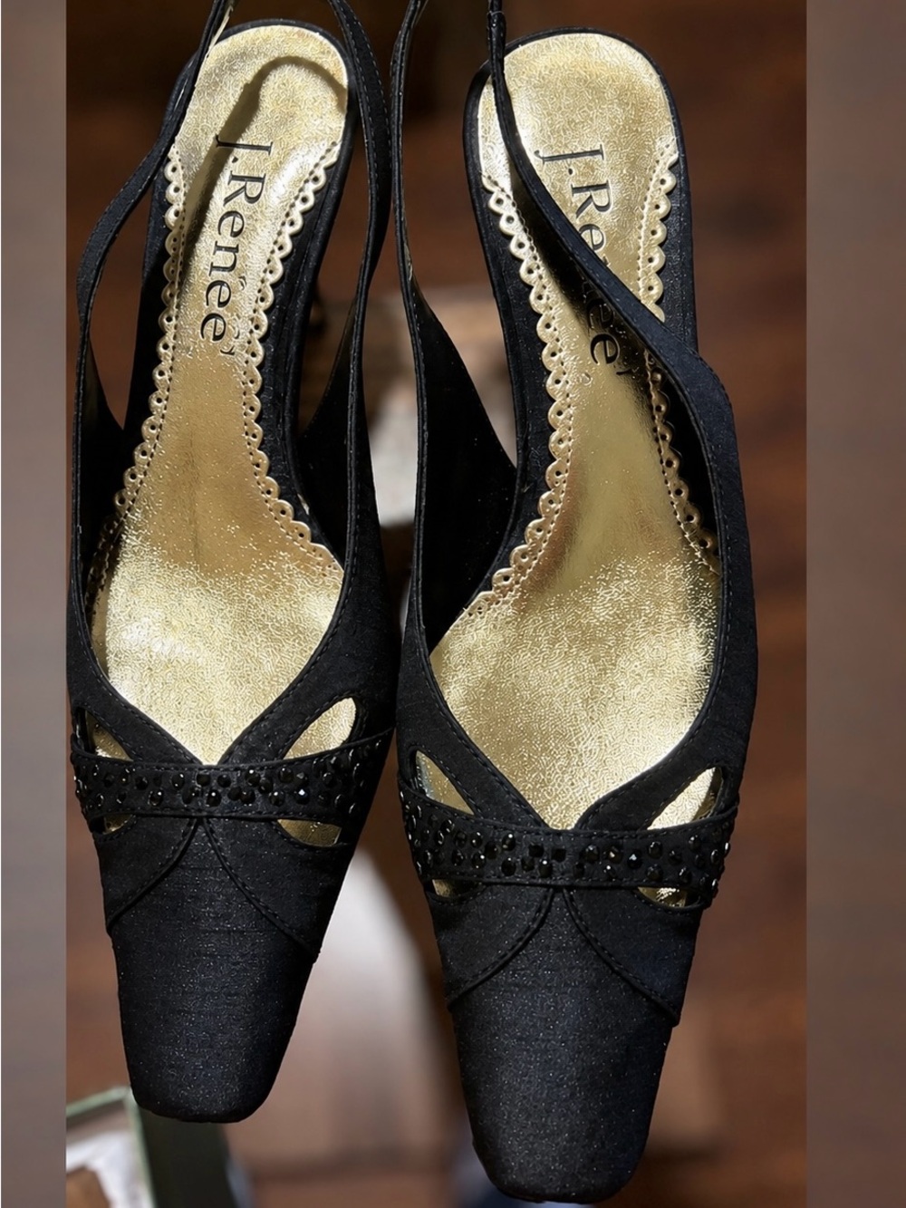 Sophia Black Slingback Evening Pumps 8N